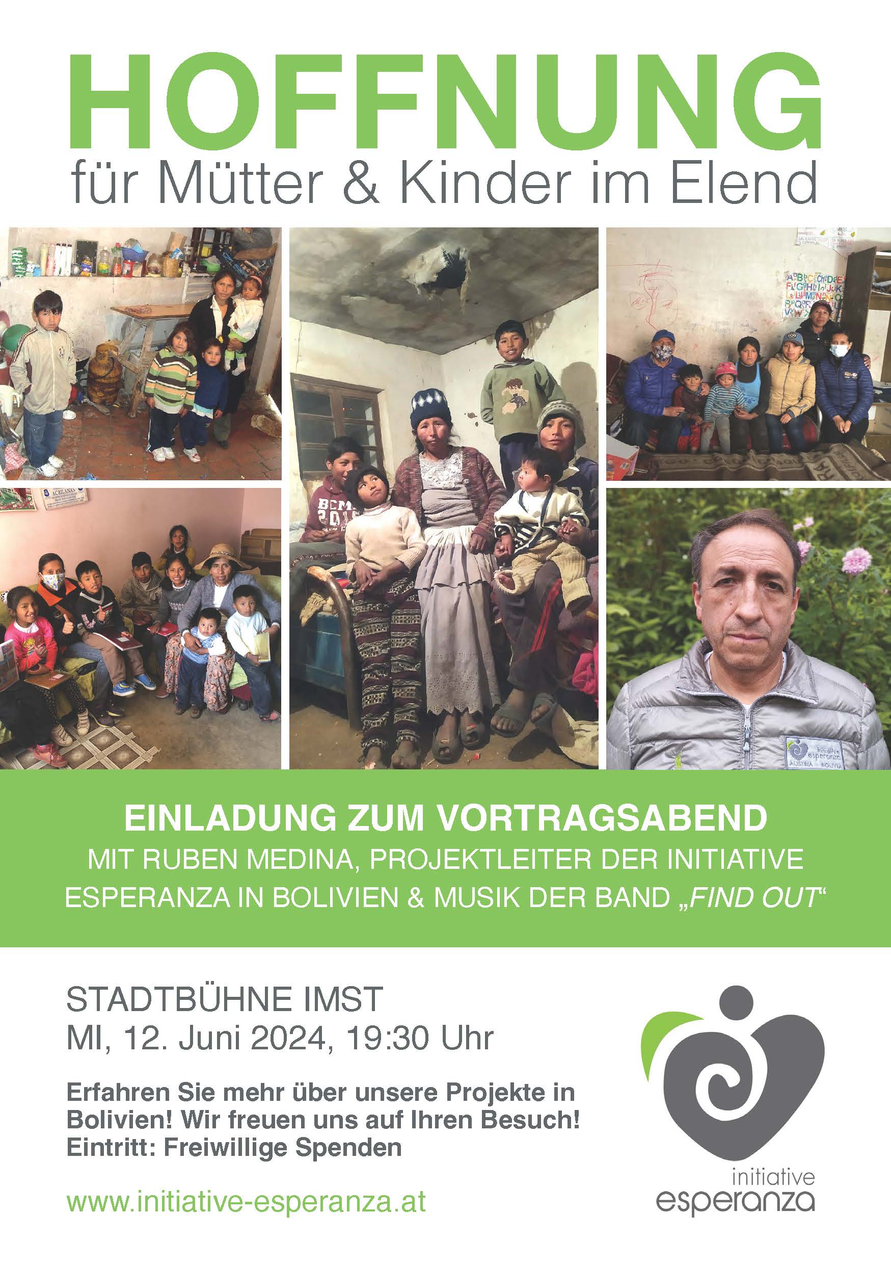 Flyer zur Einladung zum Vortragsabend in der Stadtbühne Imst am 12. Juni 2024 um 19:30 Uhr